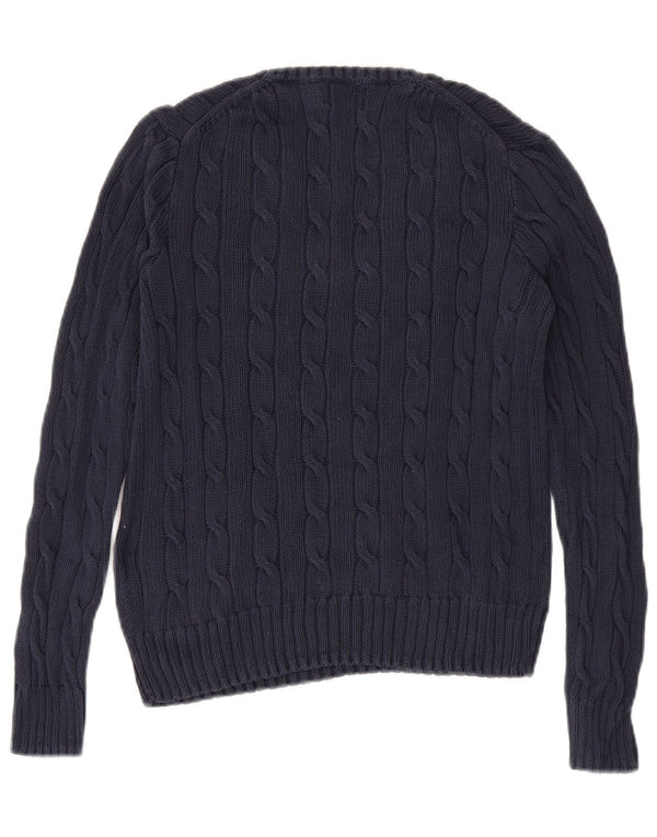 Polo Ralph Lauren Dame V-hals sweater UK 14 Medium Navy Blue