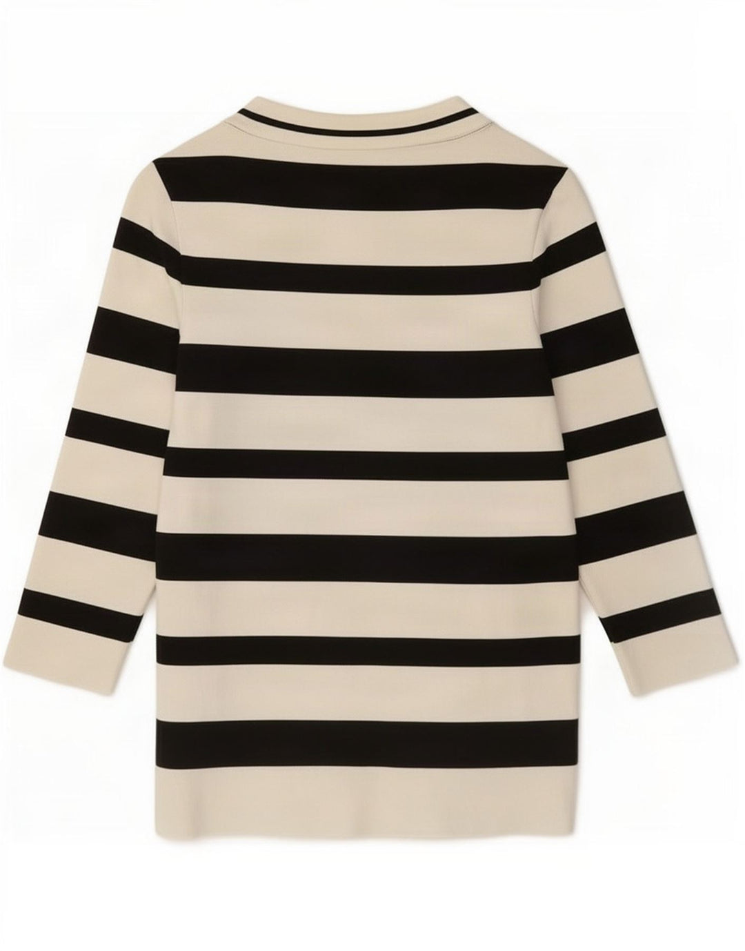 Zara Dame Top 3/4 ærmer UK 14 Stor hvid stribet polyamid