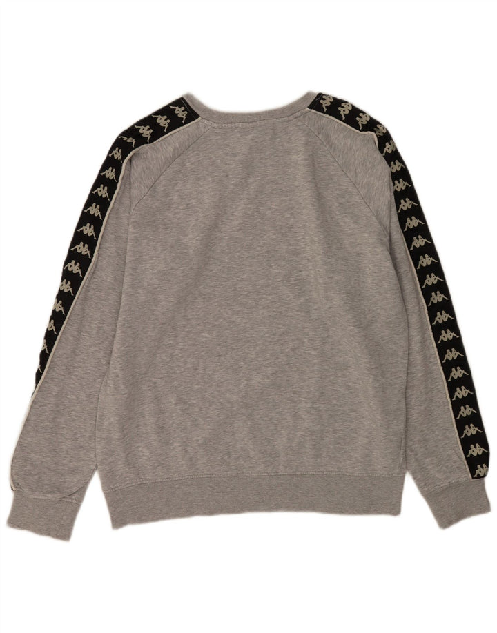 Kappa Herre grafisk sweatshirt Jumper Medium Grå Colourblock Bomuld