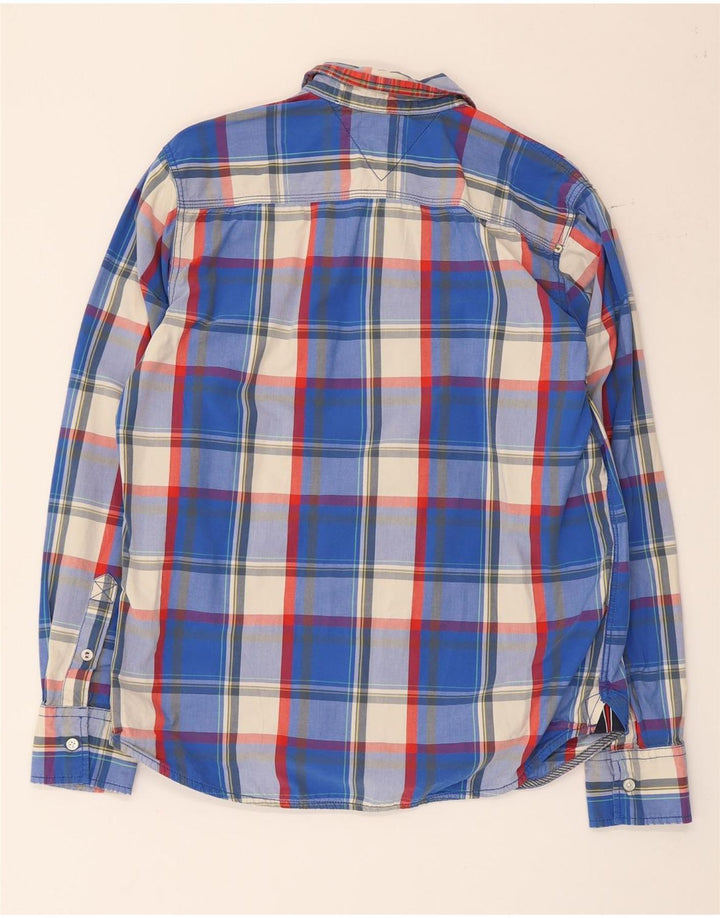 Tommy Hilfiger Herreskjorte Stor blå ternet bomuld