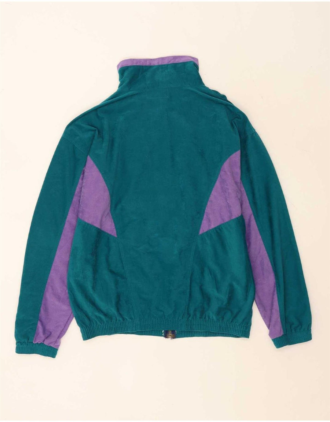 Vintage velour hel træningsdragt til mænd Stor grøn Colourblock Polyester