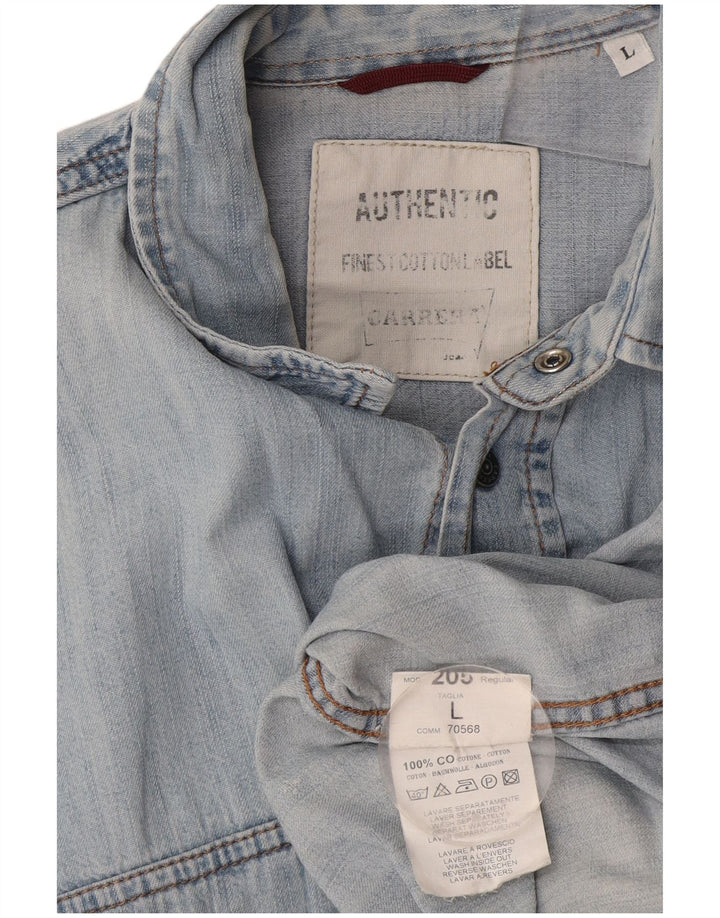 Carrera herre denimskjorte stor blå bomuld