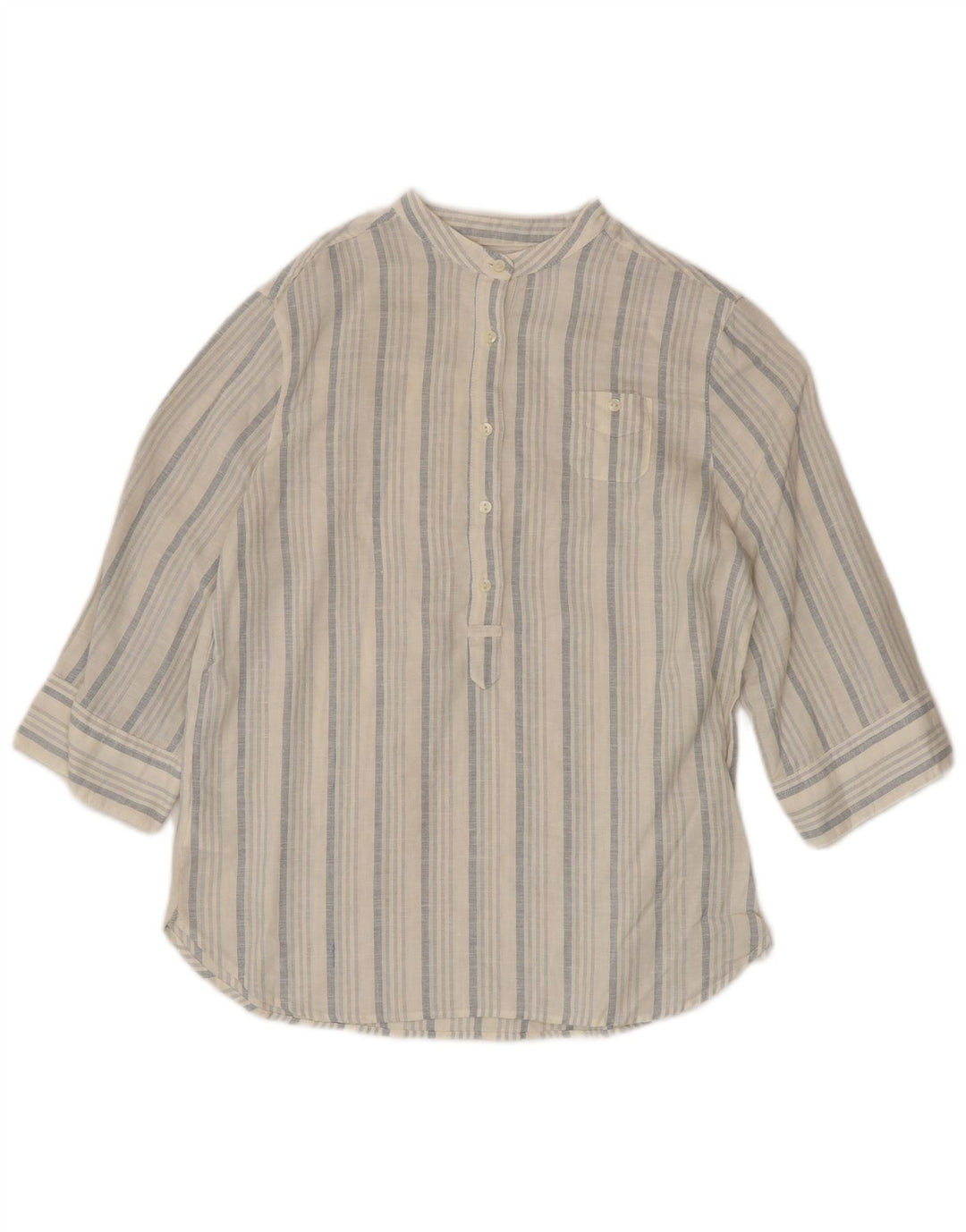 Benetton damebluse med 3/4 ærmer trøje DK 6 XS hvidstribet