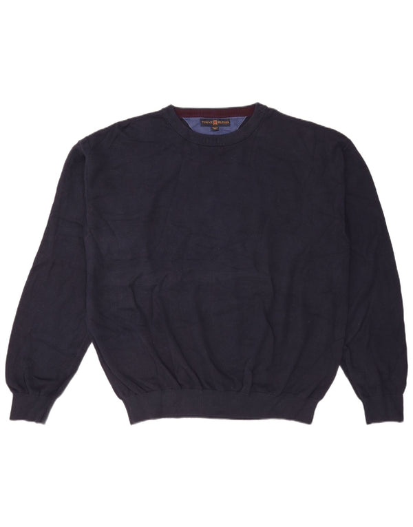 Tommy Hilfiger Herre Crew Neck Jumper Sweater 2XL Navy Blue Bomuld
