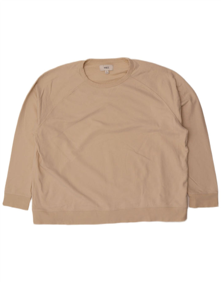 Marks & Spencer Dame Sweatshirt Jumper UK 22 3XL Beige Bomuld