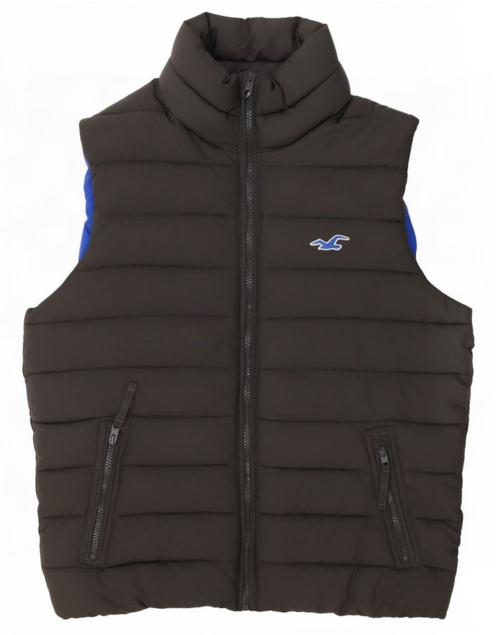 Hollister Polstret Gilet til mænd UK 36 lille grå polyester