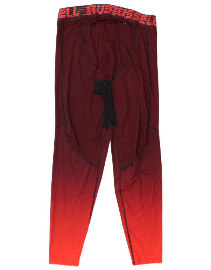 Russell Athletic Herre Leggings Large Burgundy Colourblock