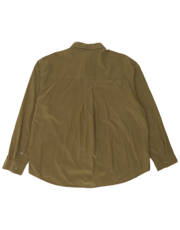 MASSIMO DUTTI Dame Oversized Skjorte UK 10 Small Khaki