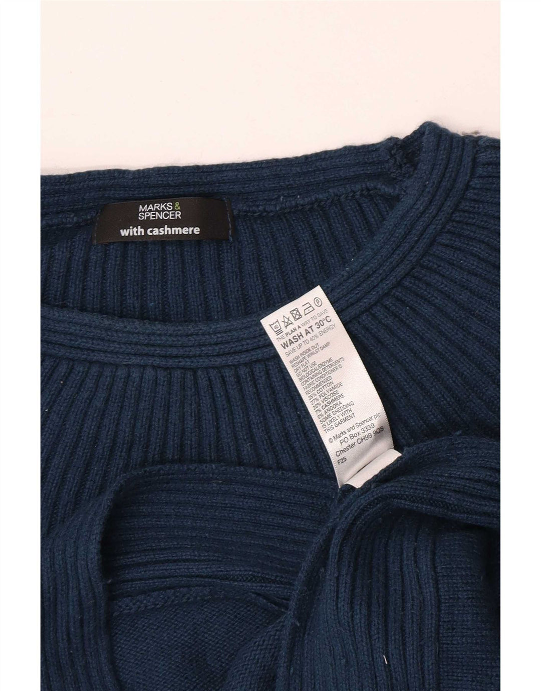 Marks & Spencer Dame Boat Neck Jumper Sweater UK 14 Medium Blue