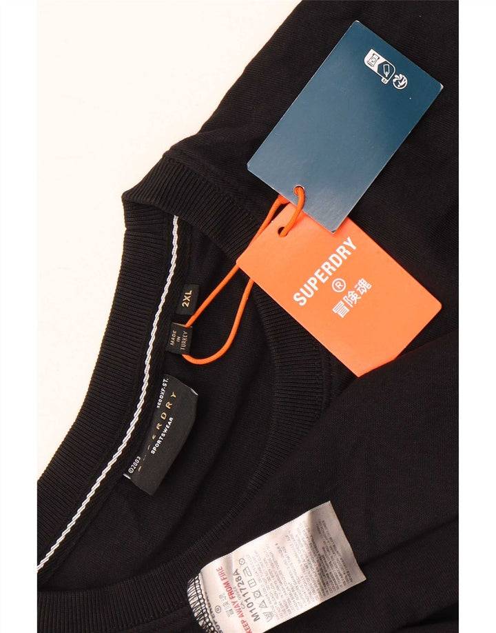 Superdry T-shirt top til mænd 2XL sort bomuld