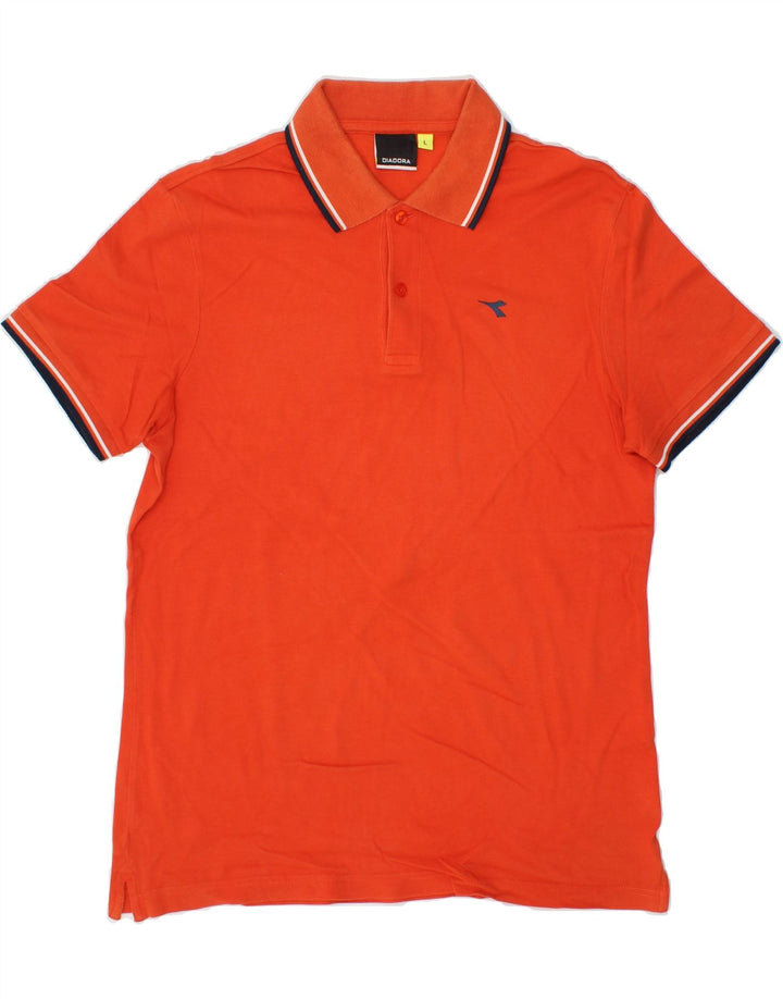 DIADORA Mens Polo Shirt Large Orange Vintage Diadora and Second-Hand Diadora from Messina Hembry 