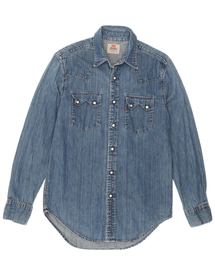 Levi's Denimskjorte til mænd, medium blå bomuld