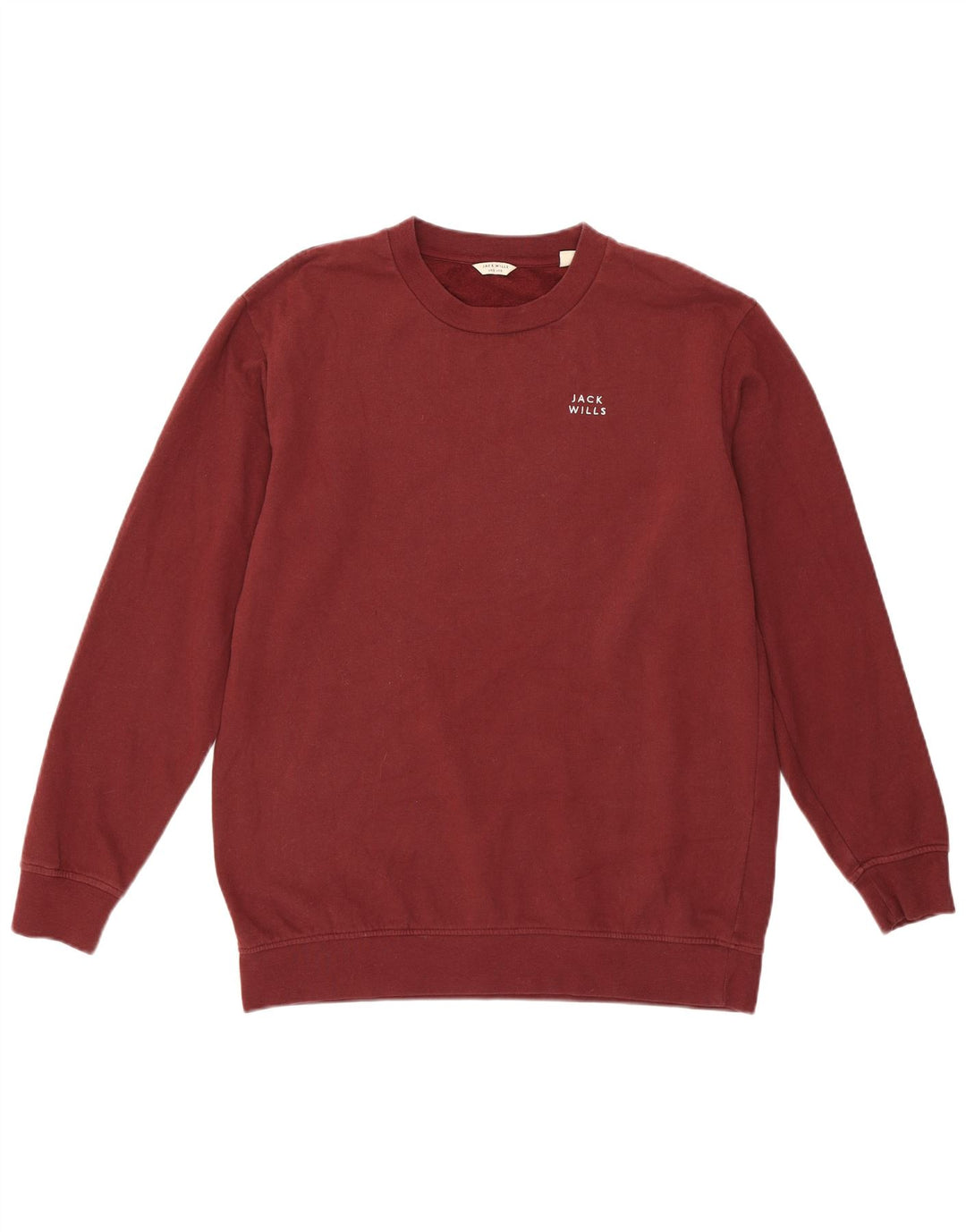 JACK WILLS Womens Sweatshirt Jumper UK 12 Medium Burgundy Cotton