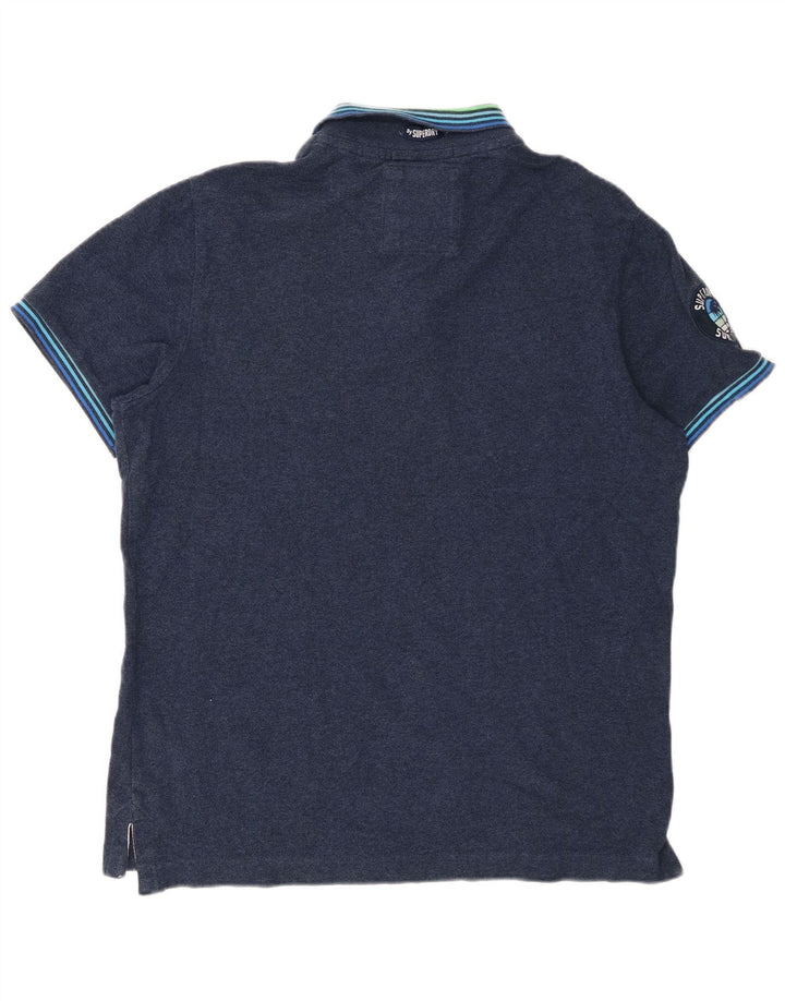 SUPERDRY Grafisk poloshirt til mænd 2XL marineblå