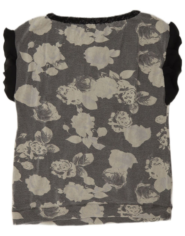 Liu Jo Damebluse Top IT 44 Medium Grey Floral Viscose