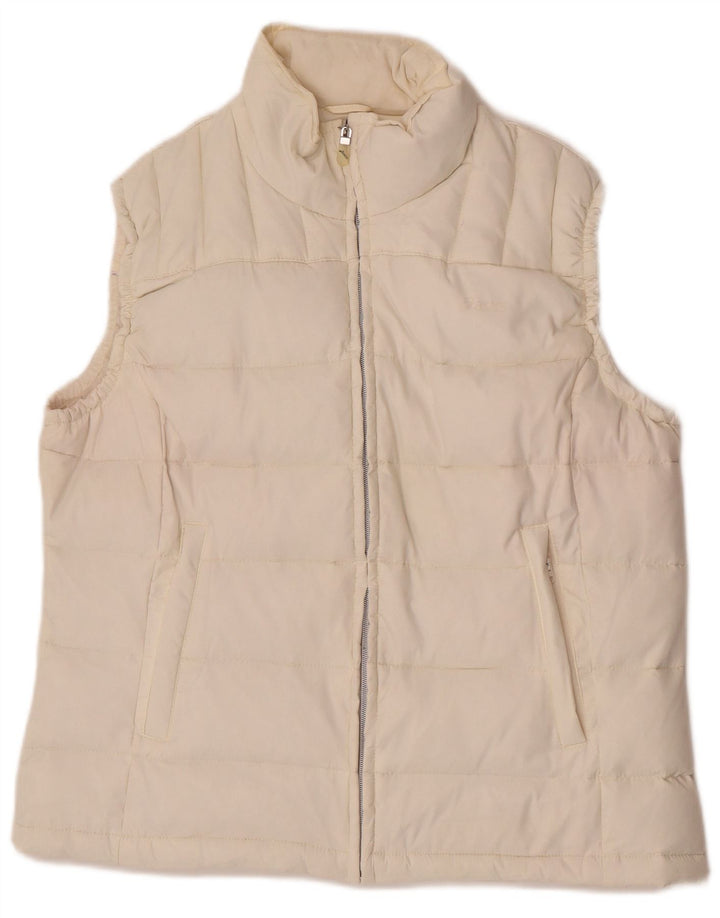 Asics Womens Polstret Gilet UK 18 XL Off White Nylon