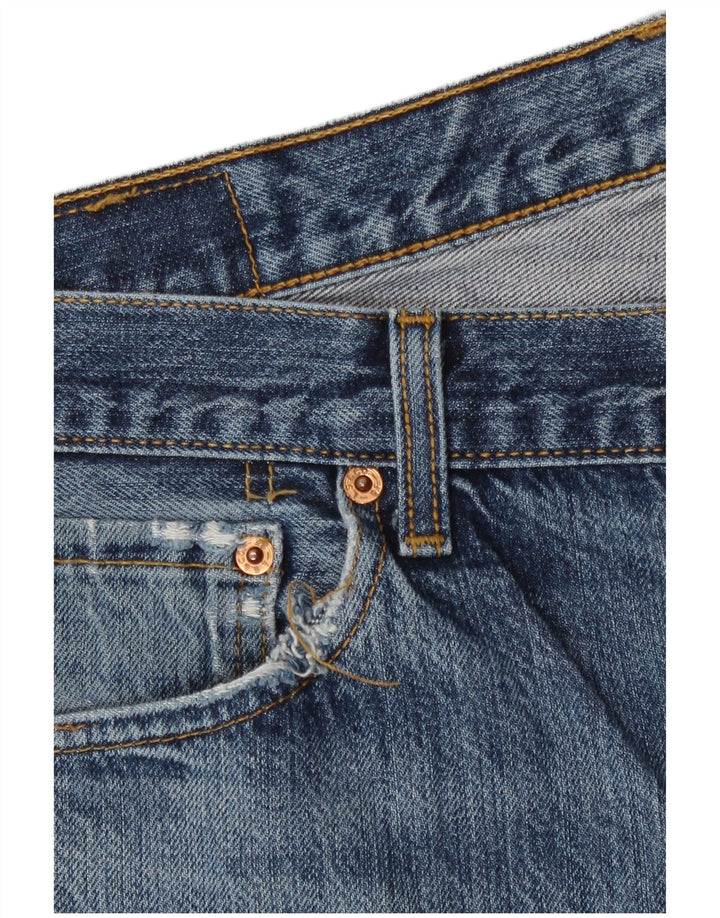 Levi's Herre 501 Distressed Straight Jeans W36 L30 Blue Cotton