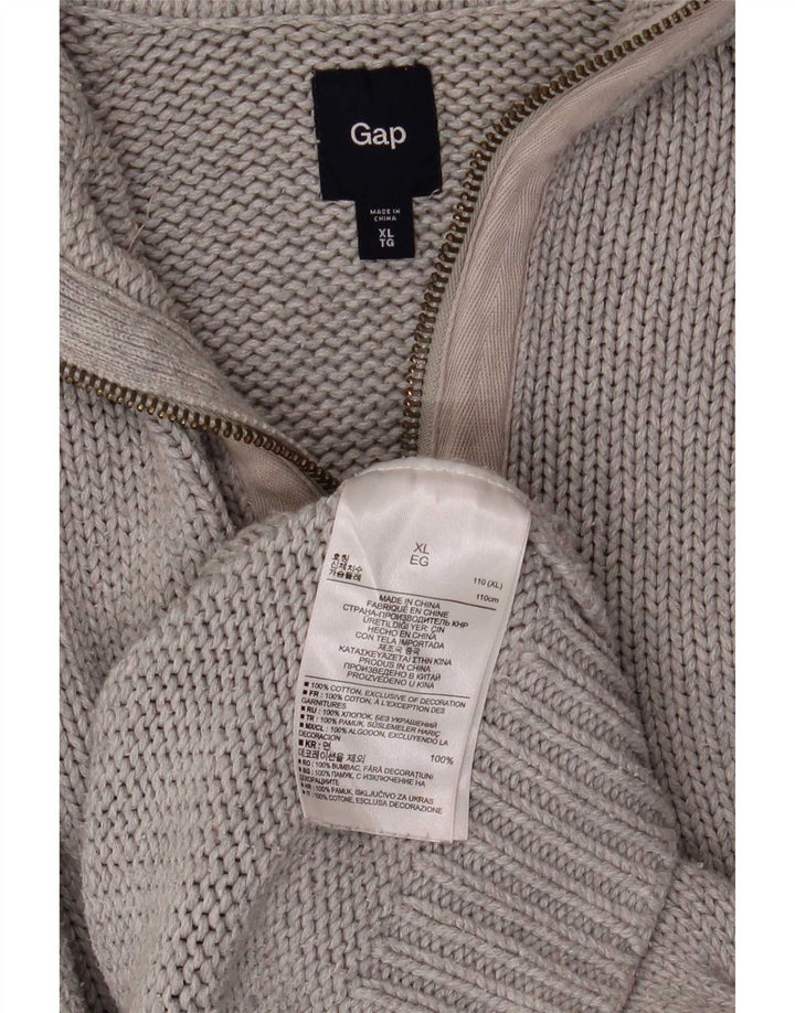 Gap Herre Zip Neck Jumper Sweater XL Grå Bomuld