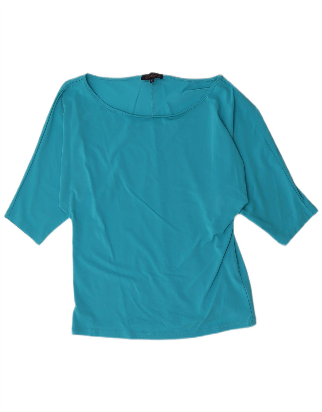 Luisa Spagnoli damebluse med 3/4 ærmer UK 12 Medium Blue Viscose