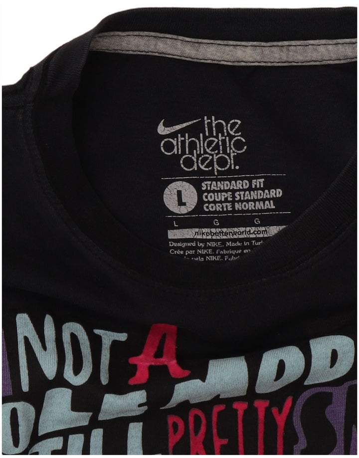 NIKE Mens Standard Fit Graphic T-Shirt Top Large Black