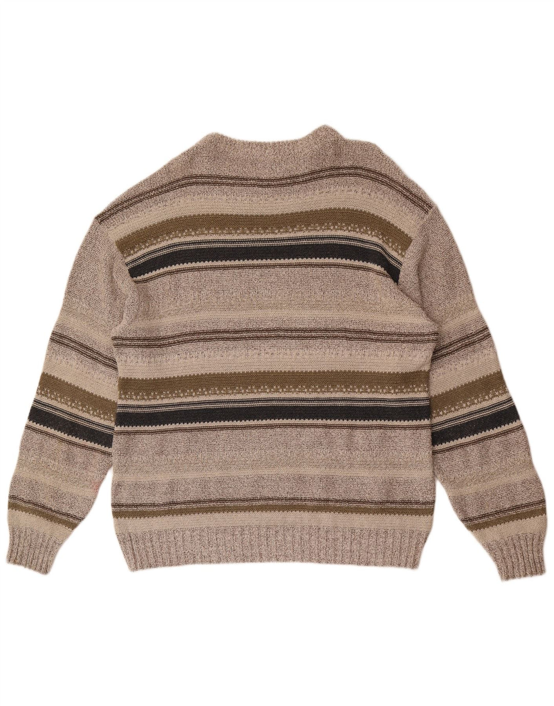 Angelo Litrico Herre Boat Neck Jumper Sweater Medium Grå Stribet Bomuld