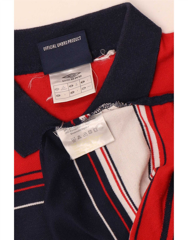 Umbro Herre Polo Shirt UK 35/37 Lille rødstribet polyester