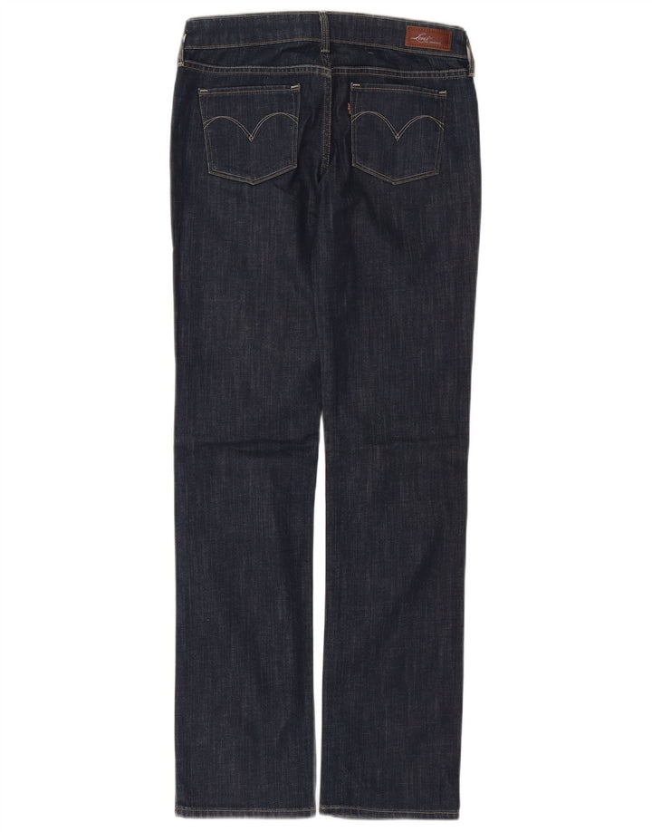 Levi's Dame Slight Curve Straight Jeans W26 L32 Marineblå Bomuld