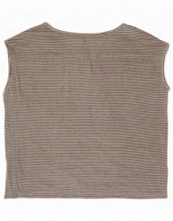 White Stuff Damevest Top UK 16 Large Stribet Linen