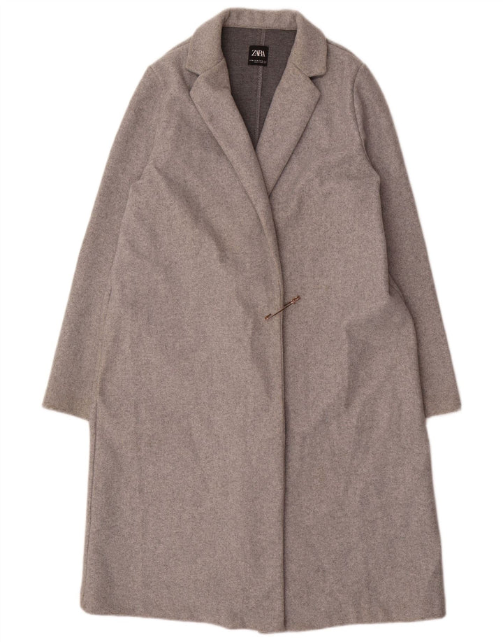 ZARA Åben overfrakke til kvinder UK 18 XL Grå polyester