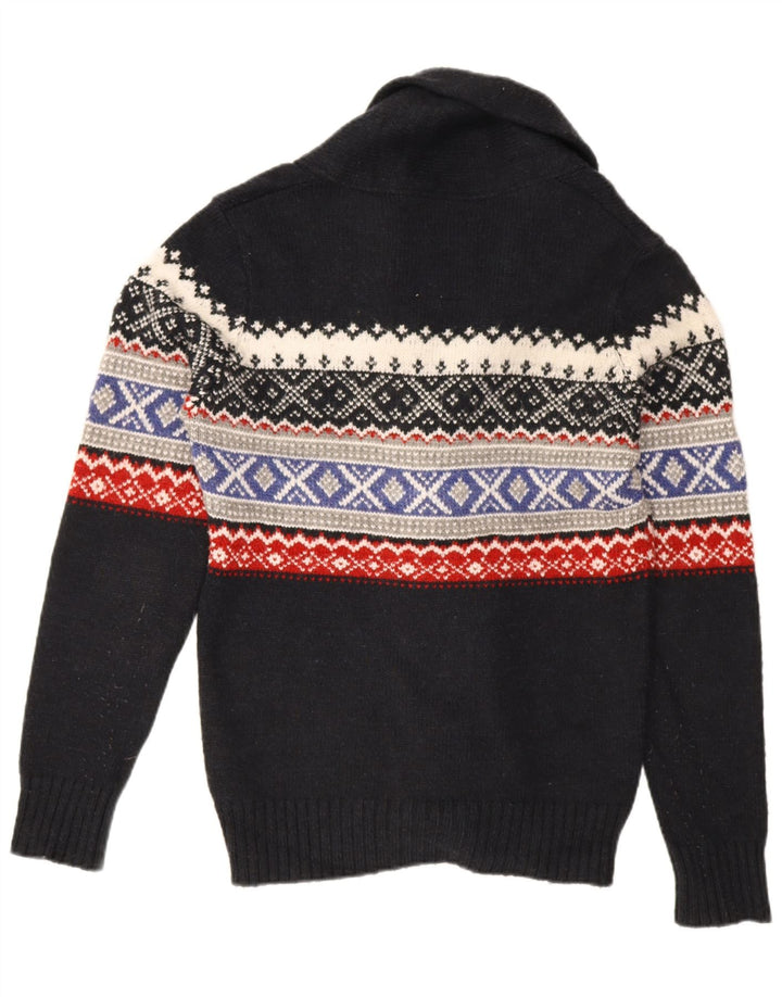 Superdry Cardigan Sweater til mænd Medium Navy Blue Fair Isle Akryl