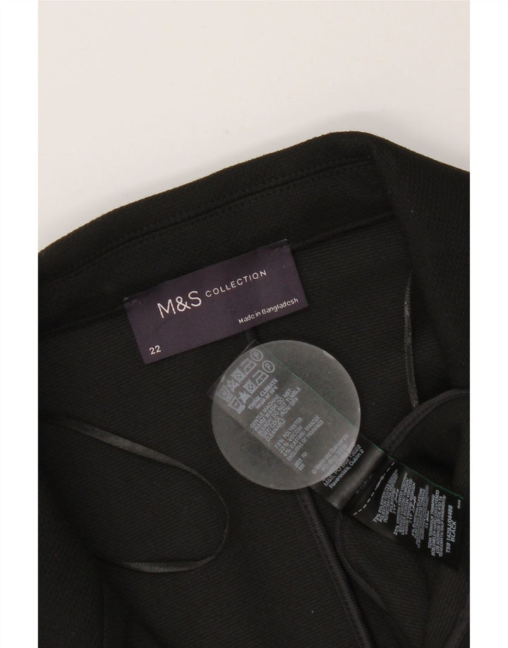 MARKS & SPENCER Dame 1-knaps blazerjakke UK 22 3XL Sort Polyester