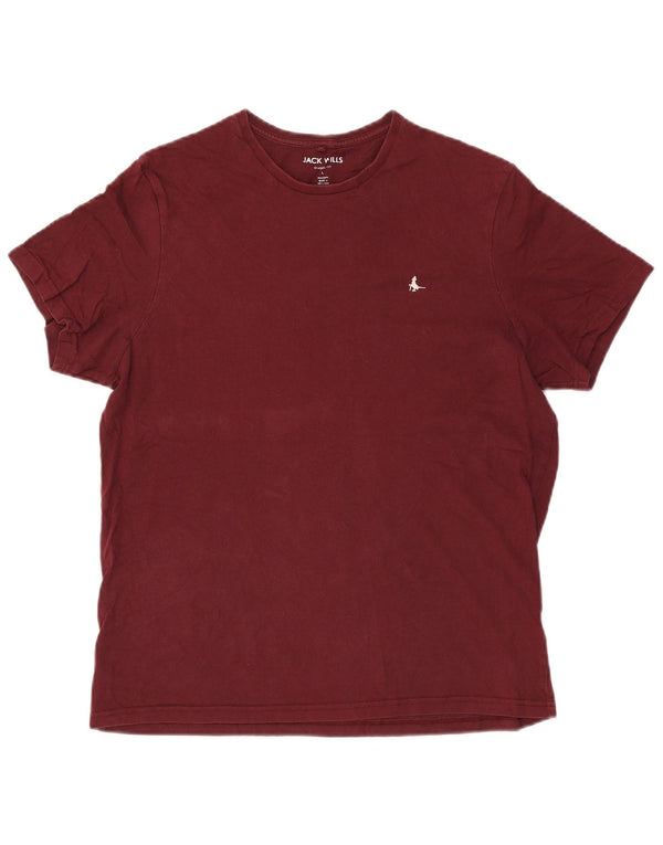 Jack Wills Herre Classic Fit T-Shirt Top Stor Bourgogne Bomuld