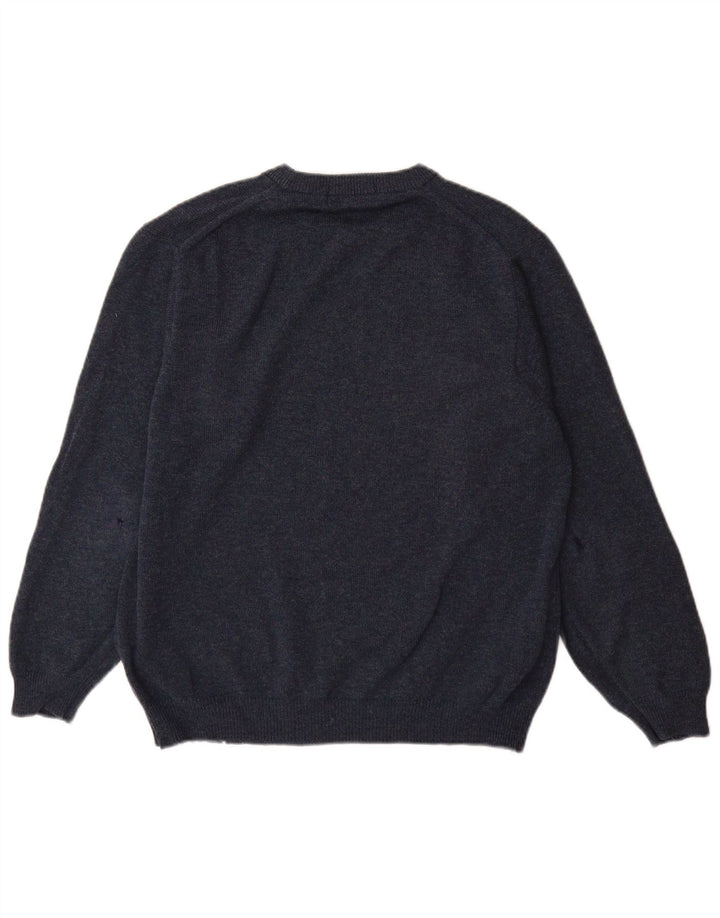 Marks & Spencer Herre sweater med rund hals, mellemblå lammeuld