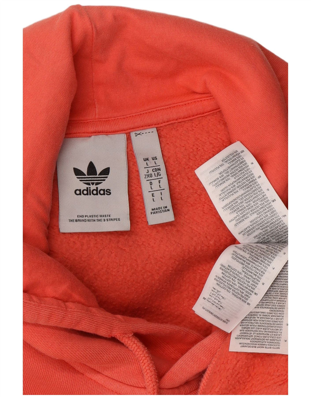 ADIDAS Mens Hoodie Jumper Large Red Cotton