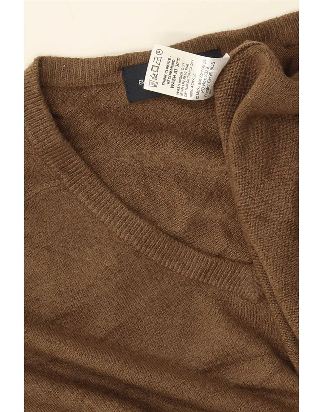 Marks & Spencer Herre Blue Harbor V-hals sweater Medium Brun