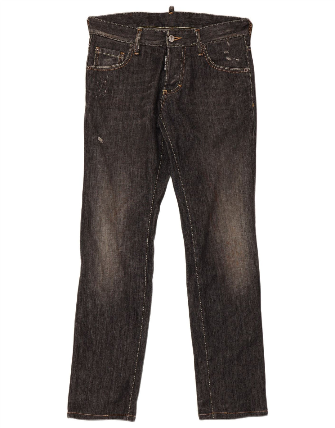 Dsquared2 Herre Distressed Straight Jeans IT 44 XS W32 L30 Grå Bomuld