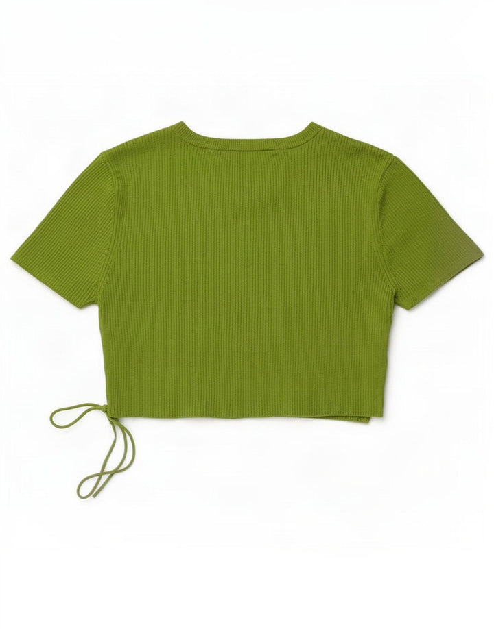 Zara Womens Crop Top UK 12 Medium Green