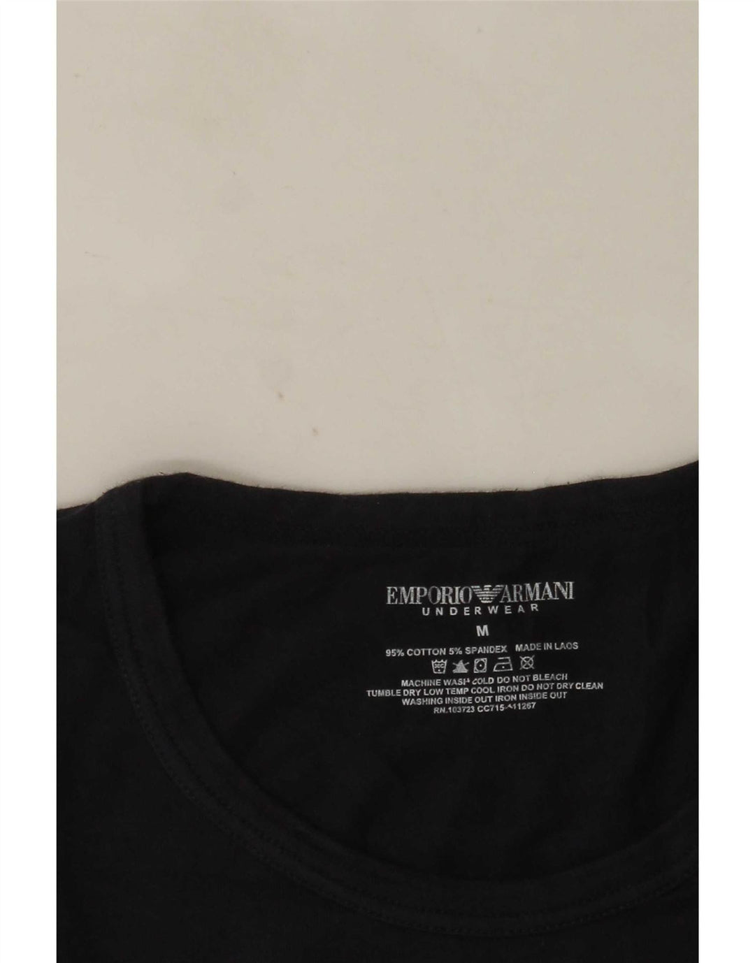 Emporio Armani Herre grafisk T-shirt Top Medium Navy Blue