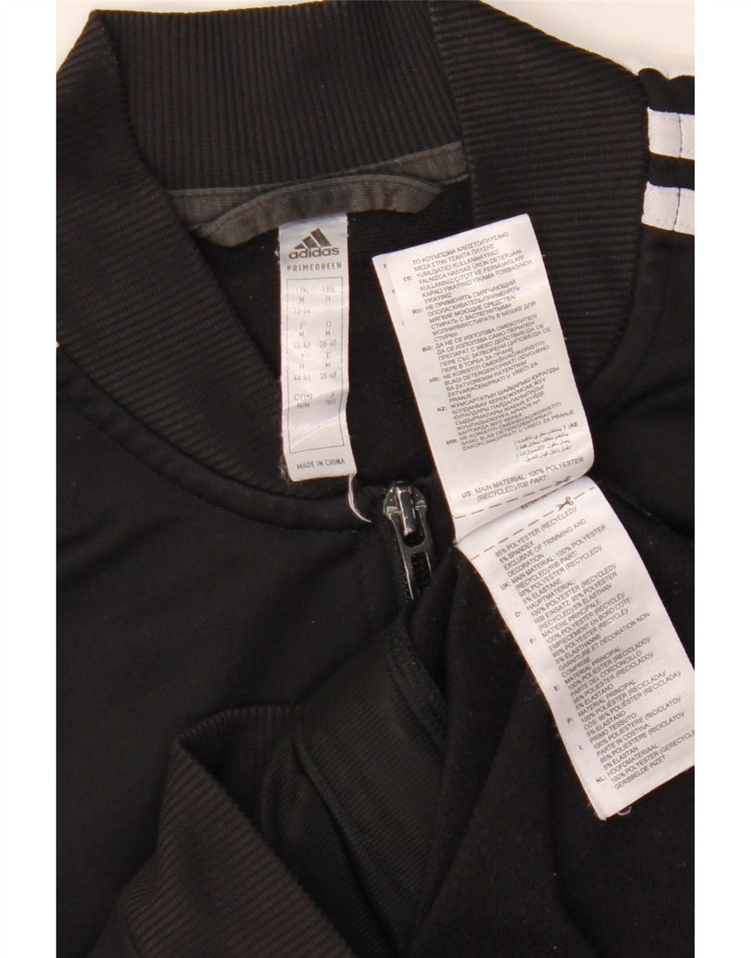 ADIDAS træningsdragt topjakke til kvinder UK 12/14 Medium Black Polyester