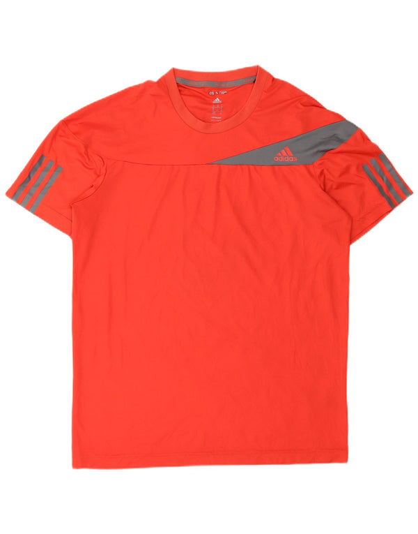 Adidas Herre Climacool T-Shirt Top Medium Rød Colourblock Polyester