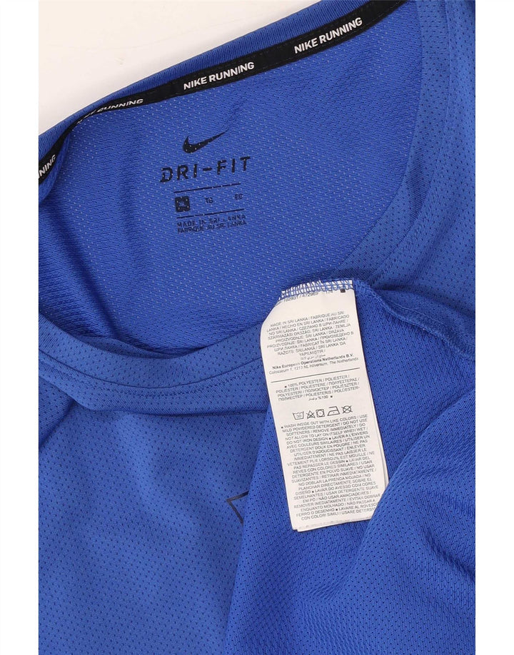Nike Herre Dri Fit Grafisk T-Shirt Top XL Blå Polyester