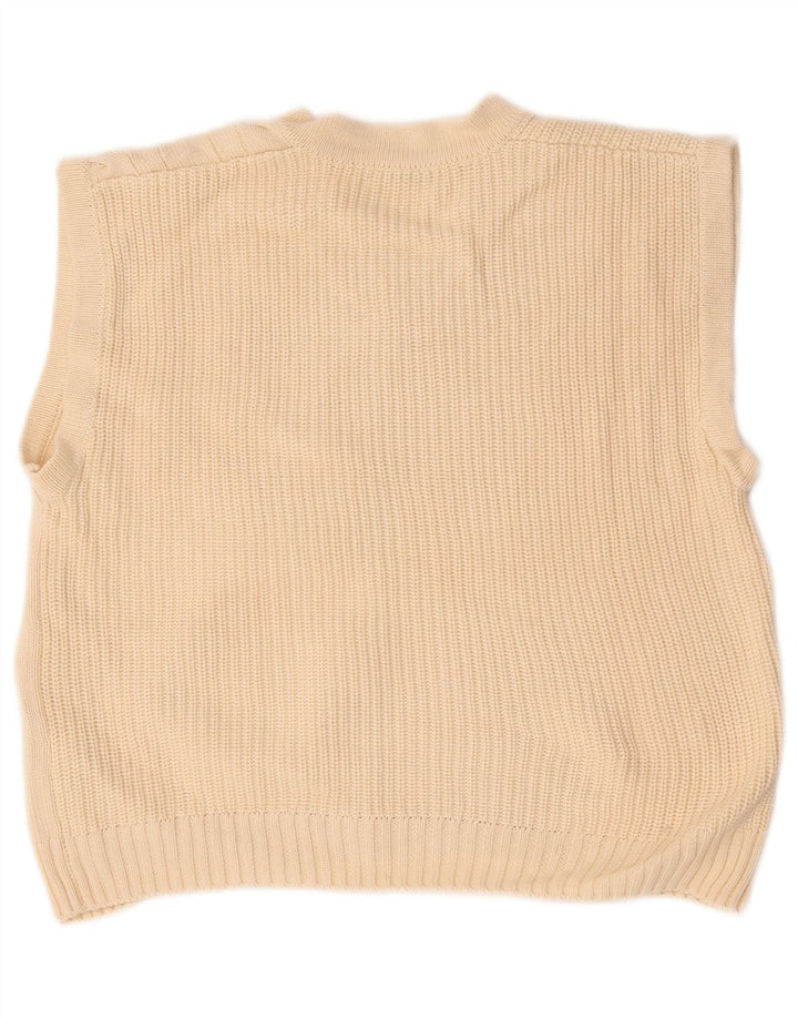 Zara Herre Relaxed Fit Vest Tank Top Medium Beige Bomuld