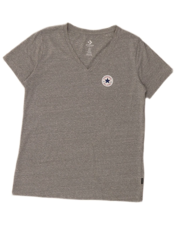 Converse T-shirt top til kvinder i klassisk pasform UK 10 Small Grey Flecked
