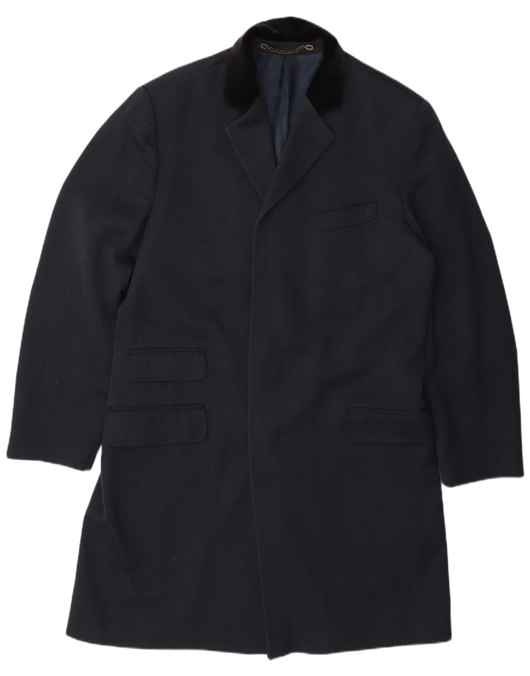 Vintage overfrakke til mænd UK 42 XL marineblå uld
