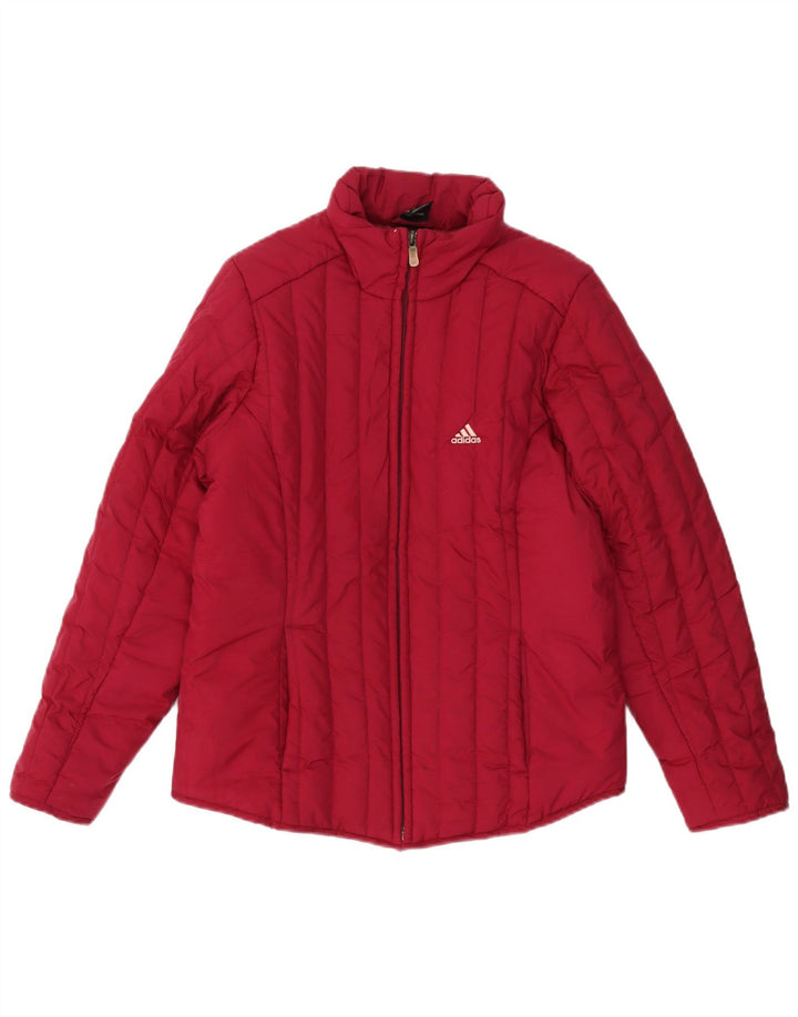 Adidas Dame Polstret Jakke UK 10 Lille Rød Polyester