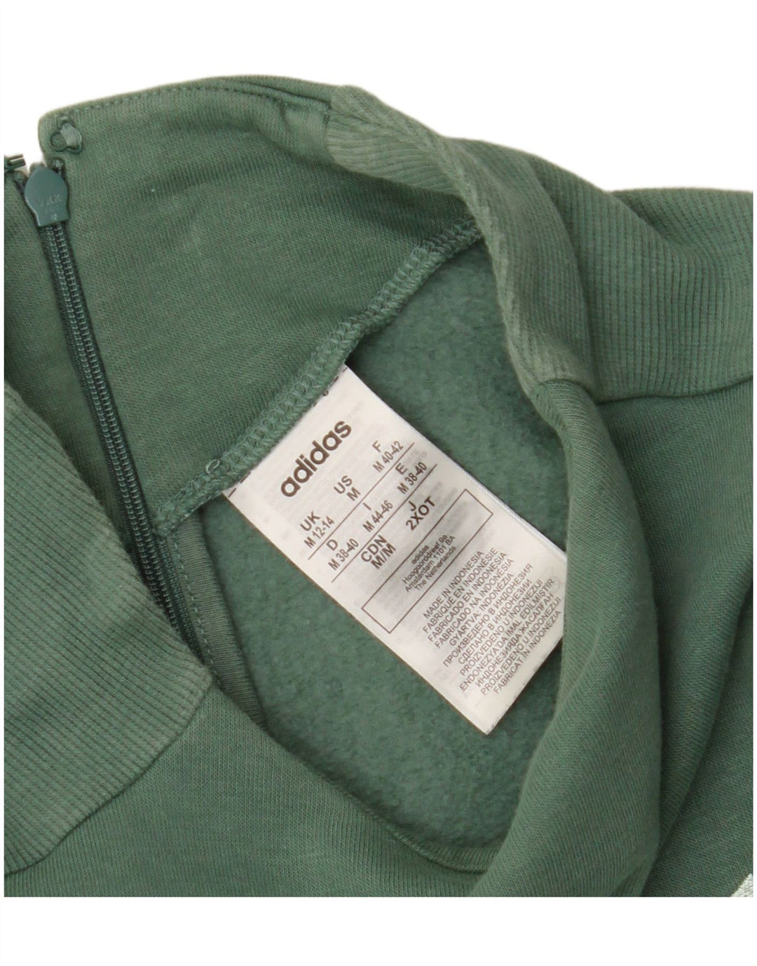 ADIDAS Womens Sweatshirt Jumper UK 12/14 Medium Green Cotton