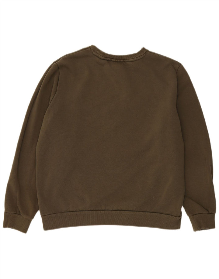 PUMA grafisk sweatshirt til mænd, stor kakibomuld