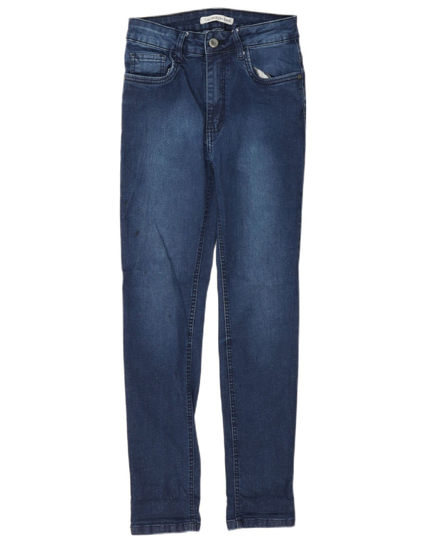 Calvin Klein Dame Skinny Jeans EU 38 Small W24 L27 Blå Bomuld