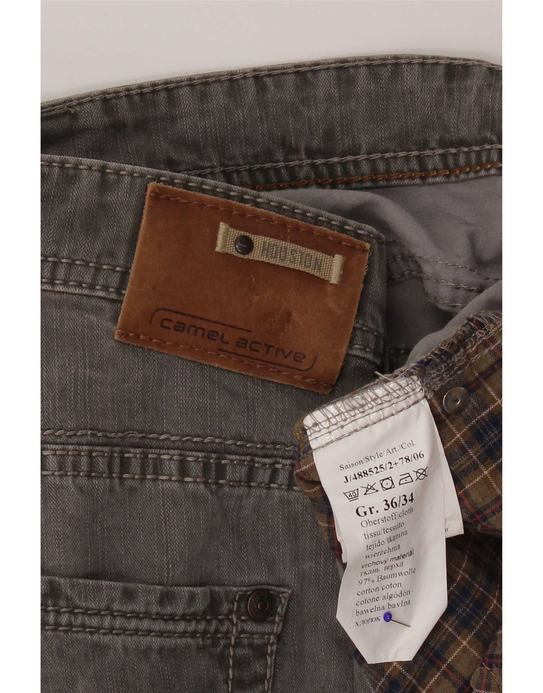 Camel Active Straight Jeans til mænd W36 L34 Grå Bomuld