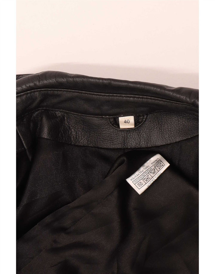 Vintage oversize læderjakke til kvinder EU 40 Medium Sort